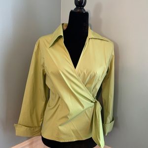 Dress Barn lime green blouse